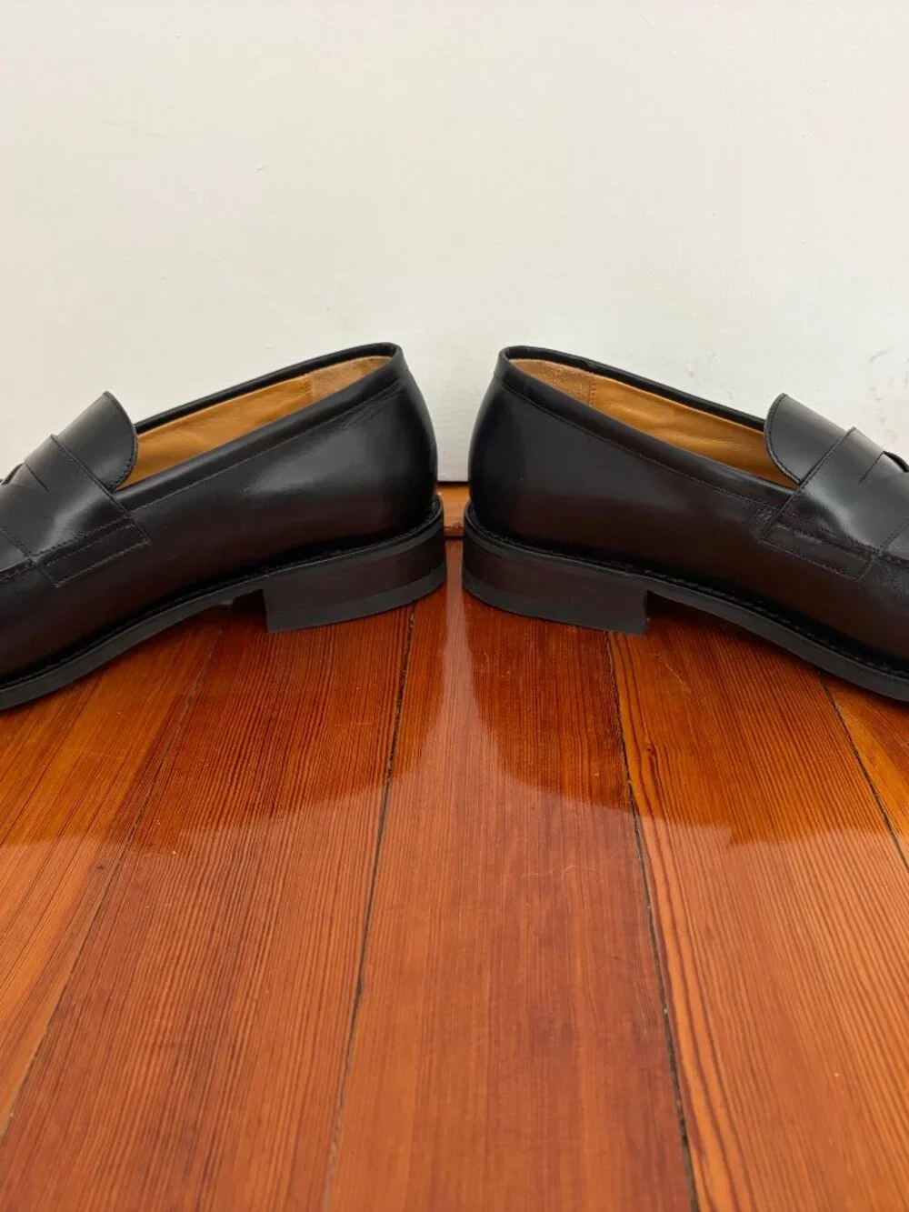 Paraboot Adonis loafers in black smooth leather US 11